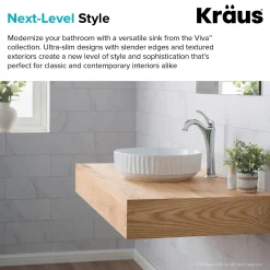 Clearance Viva Round White Porcelain Ceramic Vessel Bathroom Sink with Pop-Up Drain, 15 3/4D x 4 3/4H Above Counter / Vessel Sinks