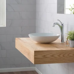 Best Viva Round White Porcelain Ceramic Vessel Bathroom Sink with Pop-Up Drain, 16 1/2D x 4 3/8H Above Counter / Vessel Sinks
