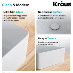 Best Viva Square White Porcelain Ceramic Vessel Bathroom Sink Above Counter / Vessel Sinks