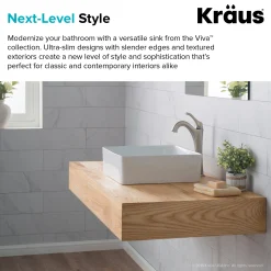 Best Viva Square White Porcelain Ceramic Vessel Bathroom Sink Above Counter / Vessel Sinks