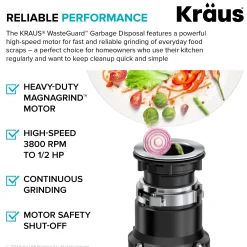 Online WasteGuard High-Speed 1/2 HP Continuous Feed Ultra-Quiet Motor Garbage Disposal Garbage Disposals & Parts