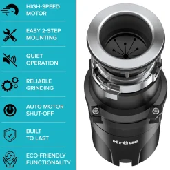 Online WasteGuard High-Speed 1/2 HP Continuous Feed Ultra-Quiet Motor Garbage Disposal Garbage Disposals & Parts