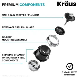 Online WasteGuard High-Speed 1/2 HP Continuous Feed Ultra-Quiet Motor Garbage Disposal Garbage Disposals & Parts