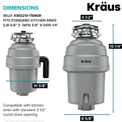 Online WasteGuard High-Speed 3/4 HP Continuous Feed Ultra-Quiet Garbage Disposal with Power Cord - Flange Included Garbage Disposals & Parts