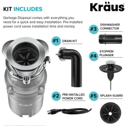 Online WasteGuard High-Speed Ultra Quiet 1/2 HP Continuous Feed Garbage Disposal Garbage Disposals & Parts