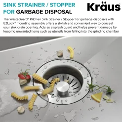 WasteGuard Kitchen Sink Drain Stopper for Garbage Disposals with EZLock Mounting Sink Drains, Disposer Flanges & Air Gaps|Garbage Disposals & Parts