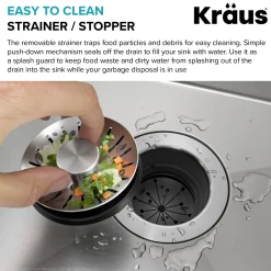 WasteGuard Kitchen Sink Drain Stopper for Garbage Disposals with EZLock Mounting Sink Drains, Disposer Flanges & Air Gaps|Garbage Disposals & Parts