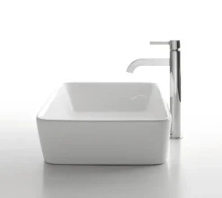 Discount White Rectangular Ceramic Sink and Ramus Faucet Sink And Faucet Combos|Above Counter / Vessel Sinks