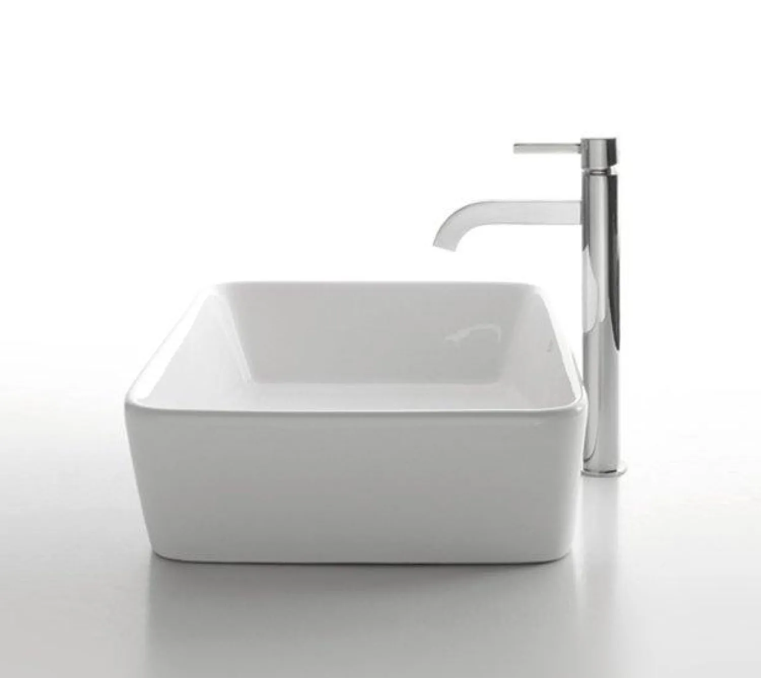 Discount White Rectangular Ceramic Sink and Ramus Faucet Sink And Faucet Combos|Above Counter / Vessel Sinks