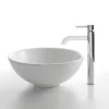 Online White Round Ceramic Sink and Ramus Faucet Sink And Faucet Combos|Above Counter / Vessel Sinks