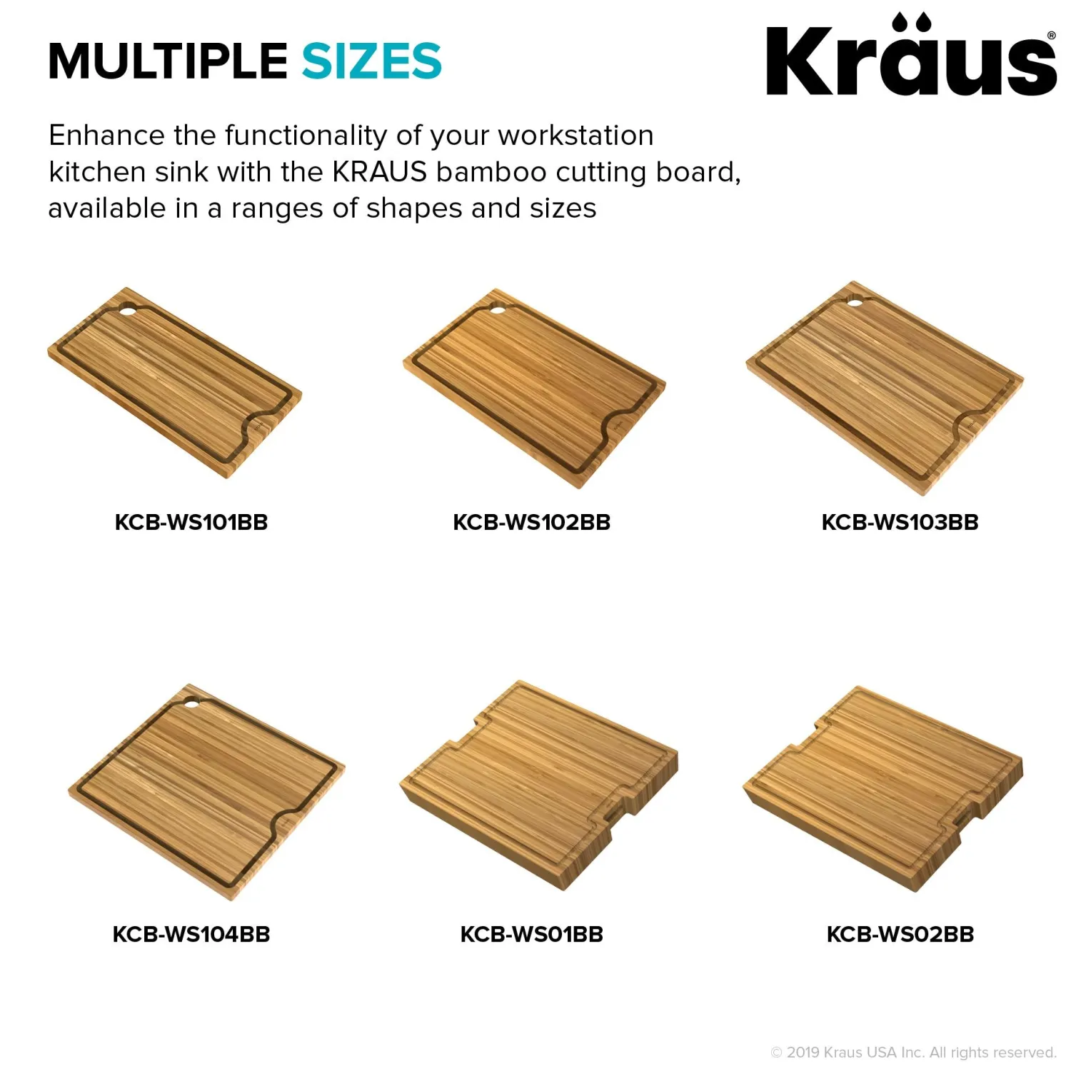 Discount Workstation Kitchen Sink Solid Bamboo Cutting Board Cutting Boards