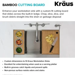 Discount Workstation Kitchen Sink Solid Bamboo Cutting Board Cutting Boards