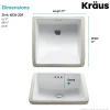 Sale 17" x 17" Ceramic Undermount Bathroom Sink in White with Overflow Undermount