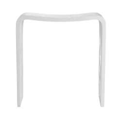 Outlet Lattice Side Bathroom Stool in Composite Matte White Shower Seats