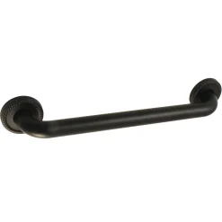 Best Laurel 16" Brass Decorative Grab Bar in Matte Black Grab Bars