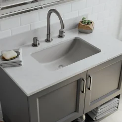 Best Platinum V214 Quartz Composite Rectangle Vanity Sink Undermount|Composite Sinks