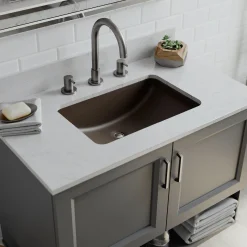 Best Platinum V214 Quartz Composite Rectangle Vanity Sink Undermount|Composite Sinks