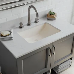Best Platinum V214 Quartz Composite Rectangle Vanity Sink Undermount|Composite Sinks
