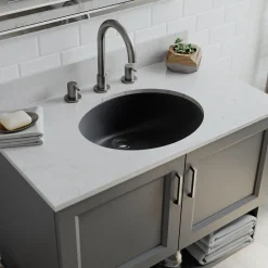 Online Platinum V210 Quartz Composite Oval Vanity Sink Undermount|Composite Sinks