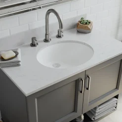 Online Platinum V210 Quartz Composite Oval Vanity Sink Undermount|Composite Sinks