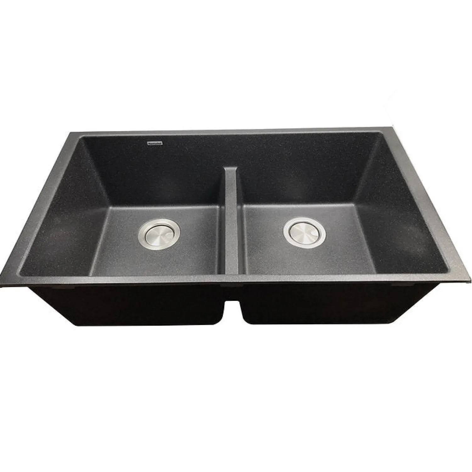 Hot Low Divide 50/50 Matte Black Composite Undermount Sink Double Bowl Sinks|Composite & Quartz Sinks