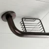 Hot Meridian 10" x 12" Angled Grab Bar with Soap Dish in Oil Rubbed Bronze Grab Bars