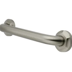 Sale Metropolitan 18" Brass Decorative Grab Bar in Brushed Nickel Grab Bars