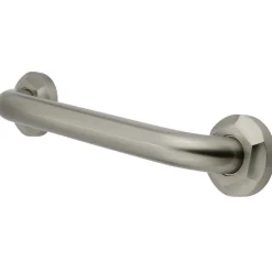 Clearance Metropolitan 30" Brass Decorative Grab Bar in Brushed Nickel Grab Bars