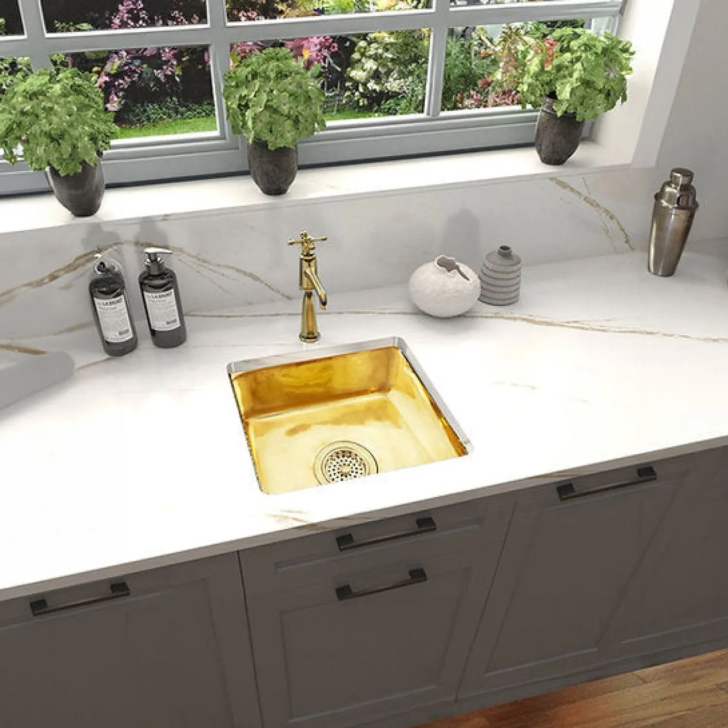 Discount 17" Bright Brass Bar Sink Drop-In / Top Mount Sinks|Single Bowl Sinks