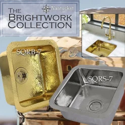 Outlet Bright Hammered Brass 17