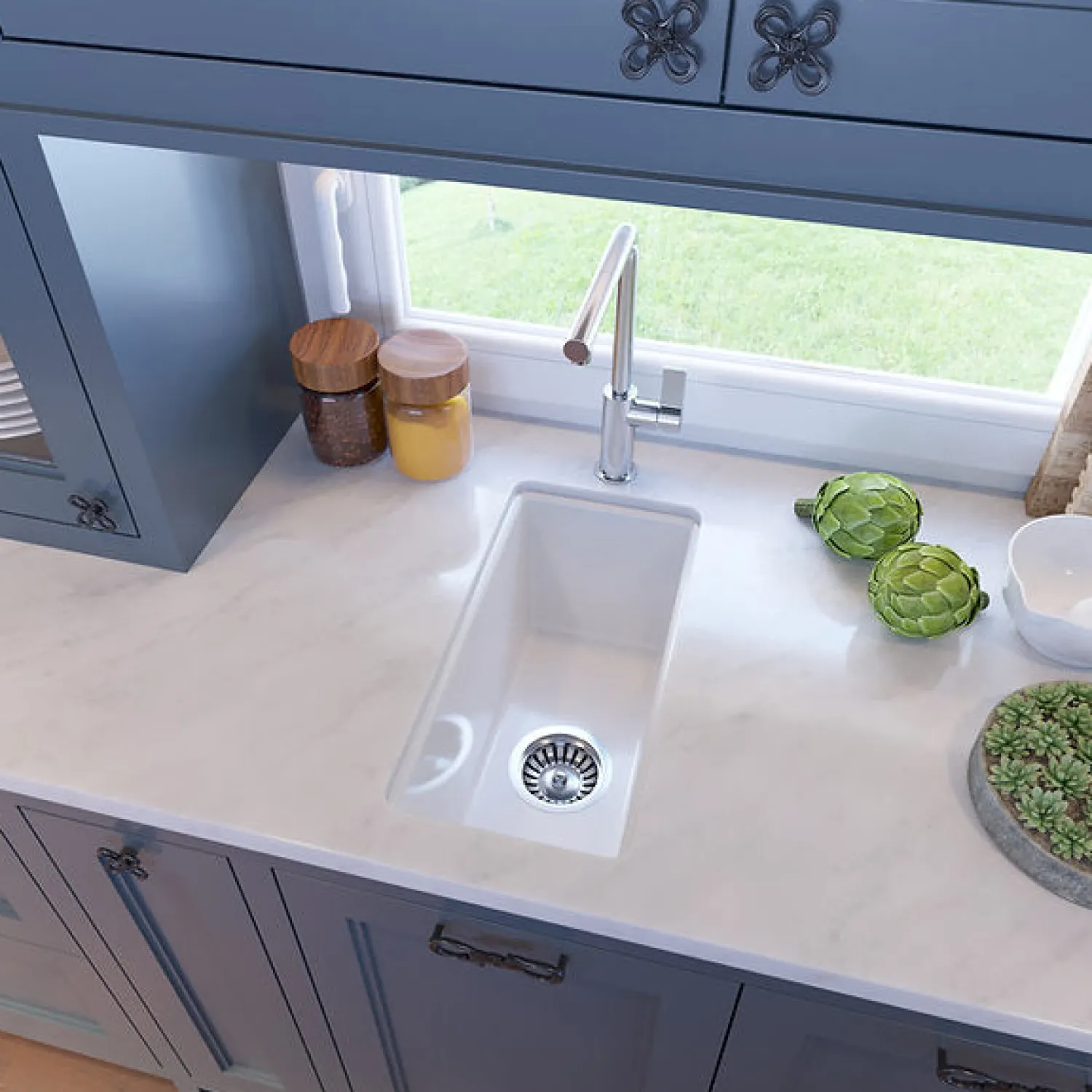 New Cape189 Single Bowl Dualmount Fireclay Bar-Prep Sink White Bar / Prep Sinks