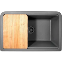 Clearance 30" Composite Farmhouse Sink | Titanium Single Bowl Sinks|Apron Front / Farmhouse Sinks