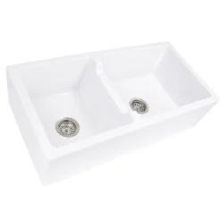 New 60/40 Double Bowl Farmhouse Apron Fireclay Sink Hyannis-36-DBL Double Bowl Sinks|Apron Front / Farmhouse Sinks