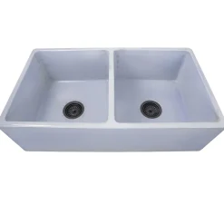 Best Double Bowl Farmhouse Fireclay Sink with Shabby Sugar Finish Double Bowl Sinks|Apron Front / Farmhouse Sinks
