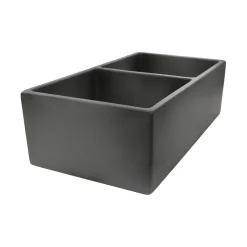 Clearance Double Bowl Farmhouse Fireclay Sink with Concrete Finish Double Bowl Sinks|Apron Front / Farmhouse Sinks