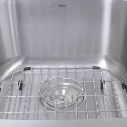 Hot 60/40 Double Bowl 16 Gauge Kitchen Sink with Cutting Board, Grids and Colander Drains Stainless Steel Sinks|Double Bowl Sinks