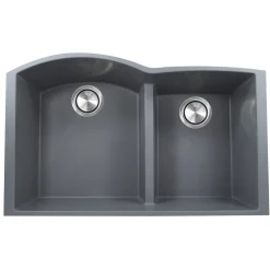 Clearance 60/40 Double Bowl Undermount Granite Composite Double Bowl Sinks|Undermount Sinks