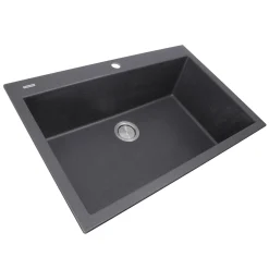 Online 33" Dual-Mount Granite Composite Sink Drop-In / Top Mount Sinks|Single Bowl Sinks