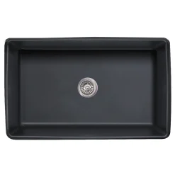 Discount 33" Farmhouse Fireclay Sink with Filigree Apron Single Bowl Sinks|Undermount Sinks