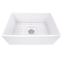 Clearance 27" Farmhouse Fireclay Sink with Drain and Grid Single Bowl Sinks|Apron Front / Farmhouse Sinks