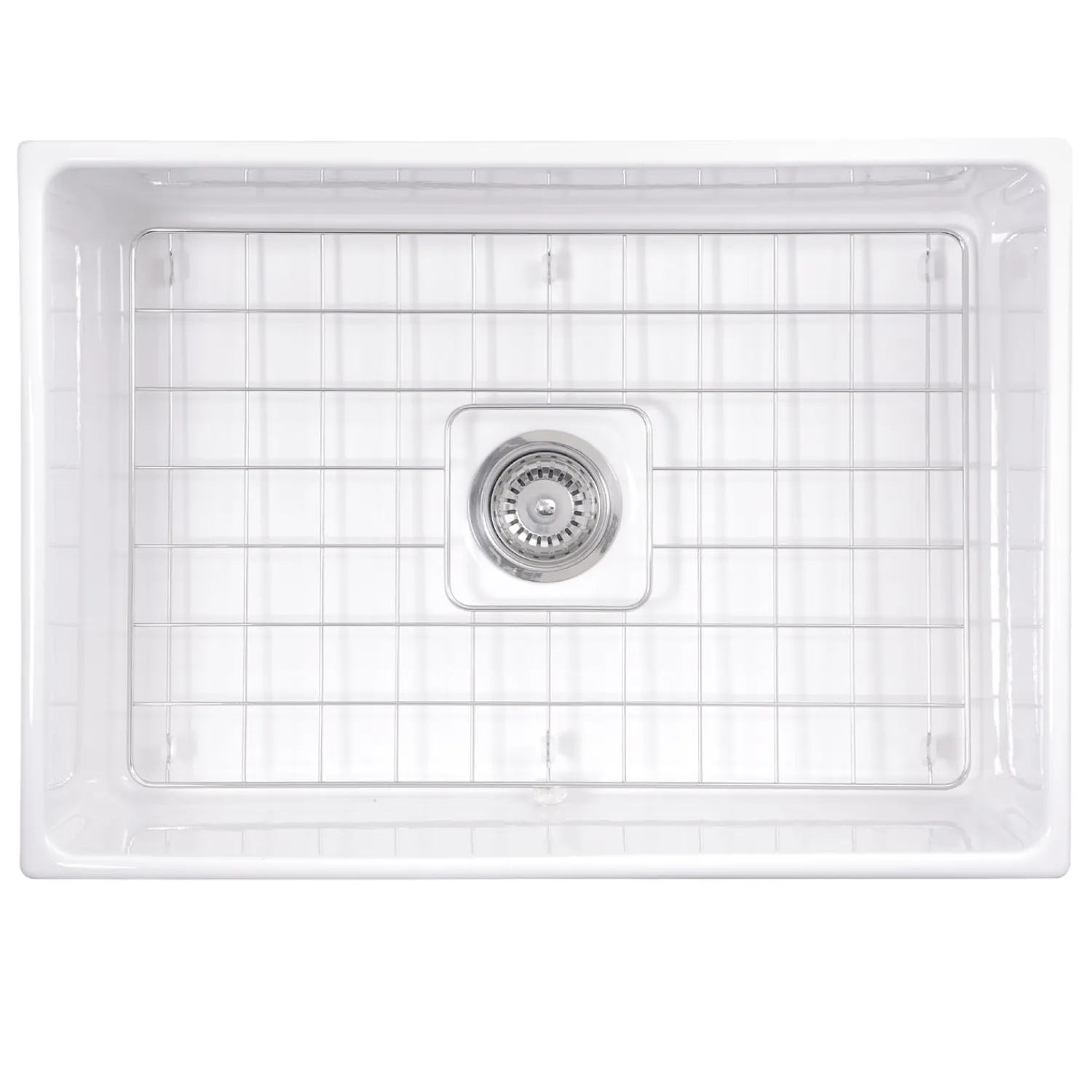Clearance 27" Farmhouse Fireclay Sink with Drain and Grid Single Bowl Sinks|Apron Front / Farmhouse Sinks
