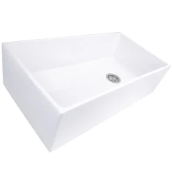 New 36" Farmhouse Fireclay Sink with Offset Drain and Grid Single Bowl Sinks|Apron Front / Farmhouse Sinks