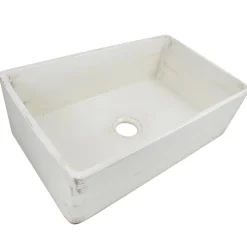Hot 30" Farmhouse Fireclay Sink with Shabby Straw Finish Single Bowl Sinks|Apron Front / Farmhouse Sinks
