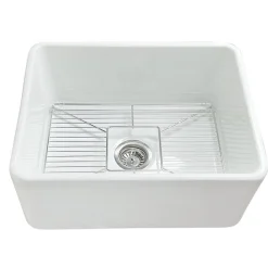 Discount 24" Fireclay Farmhouse Kitchen Sink T-FCFS24 Single Bowl Sinks|Apron Front / Farmhouse Sinks