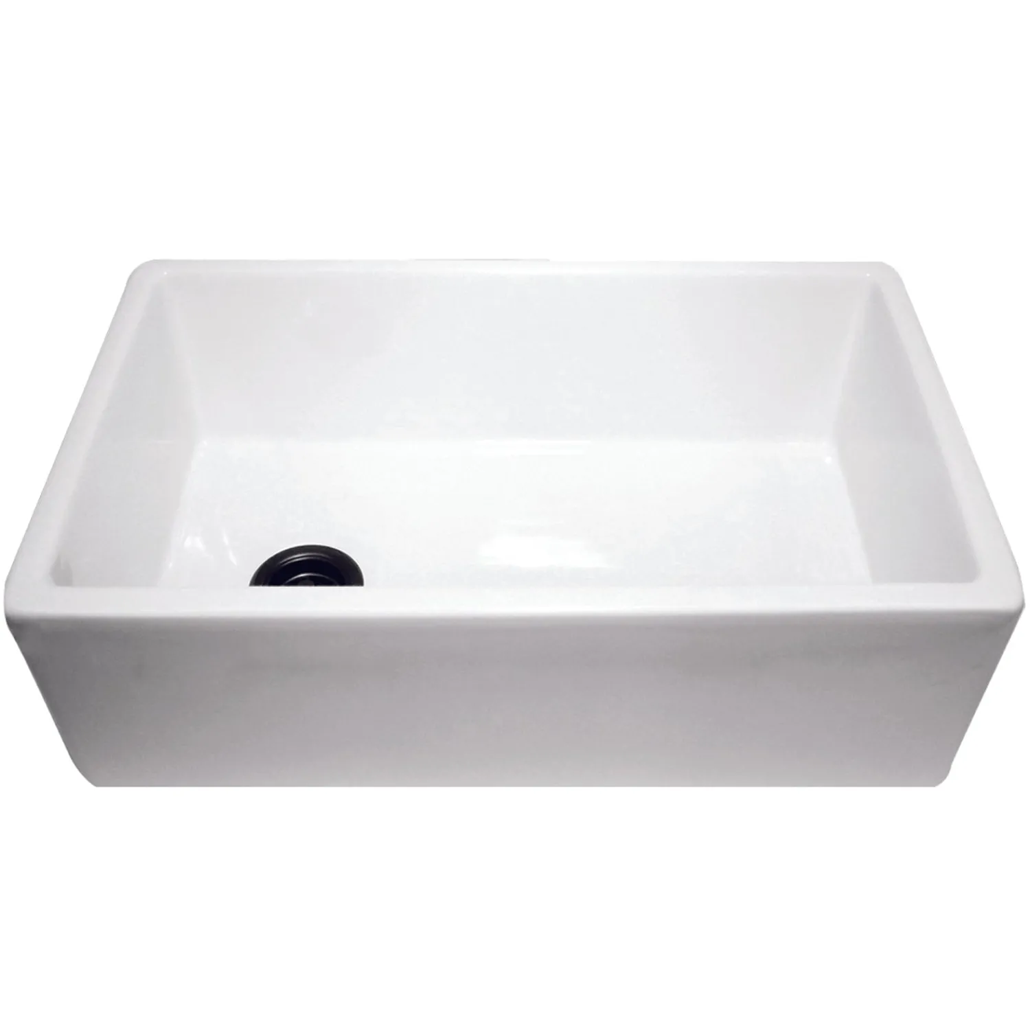 30" Fireclay Farmhouse Sink Offset Drain with Grid Single Bowl Sinks|Apron Front / Farmhouse Sinks