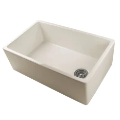 30" Fireclay Farmhouse Sink Offset Drain with Grid Single Bowl Sinks|Apron Front / Farmhouse Sinks