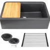 Online 33" Granite Composite Workstation Apron Sink Single Bowl Sinks|Apron Front / Farmhouse Sinks