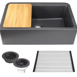 Online 33" Granite Composite Workstation Apron Sink Single Bowl Sinks|Apron Front / Farmhouse Sinks