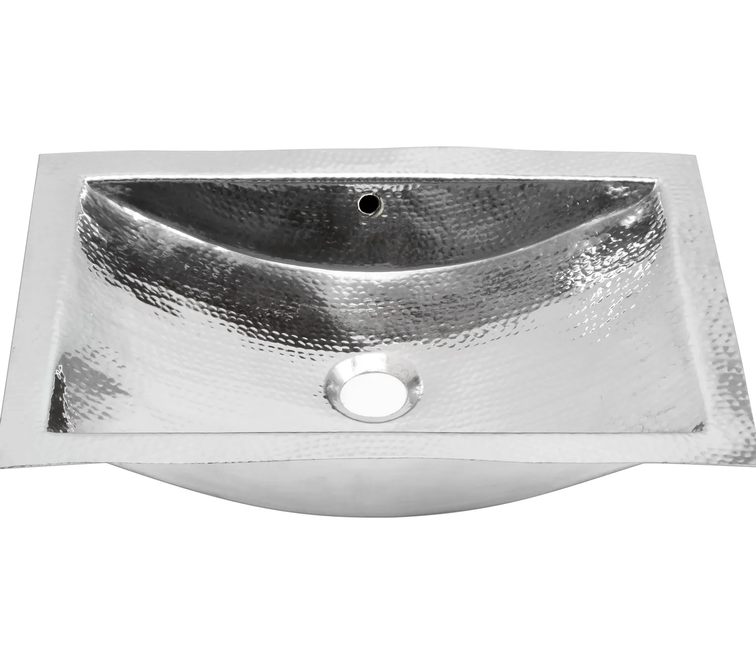 Hammered Stainless Steel Rectangle Undermount Bathroom Sink with Overflow Undermount|Stainless Steel Sinks