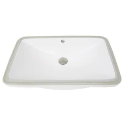 Discount 23.5-Inch Rectangular Undermount Ceramic Vanity Sink UM-2112-W in White Undermount